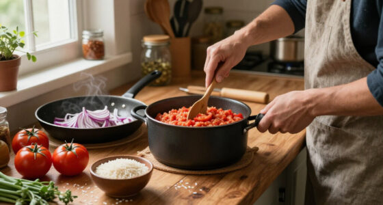 Tomato Risotto With Frizzled Red Onions